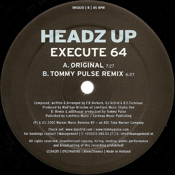 Headz Up - Execute 64 | Impetuous (IMS020) - 2