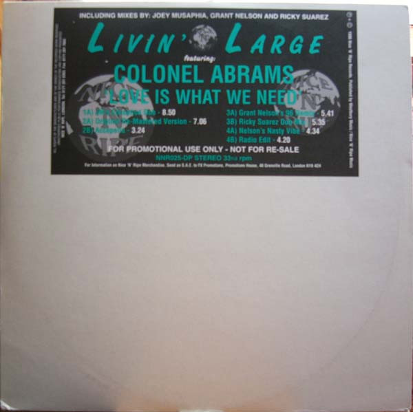 Livin' Large Featuring Colonel Abrams - Love Is What We Need | Nice 'N' Ripe (NNR-025-DP) - 2 Livin' Large Featuring Colonel Abrams - Love Is What We Need | Nice 'N' Ripe (NNR-025-DP) - 2