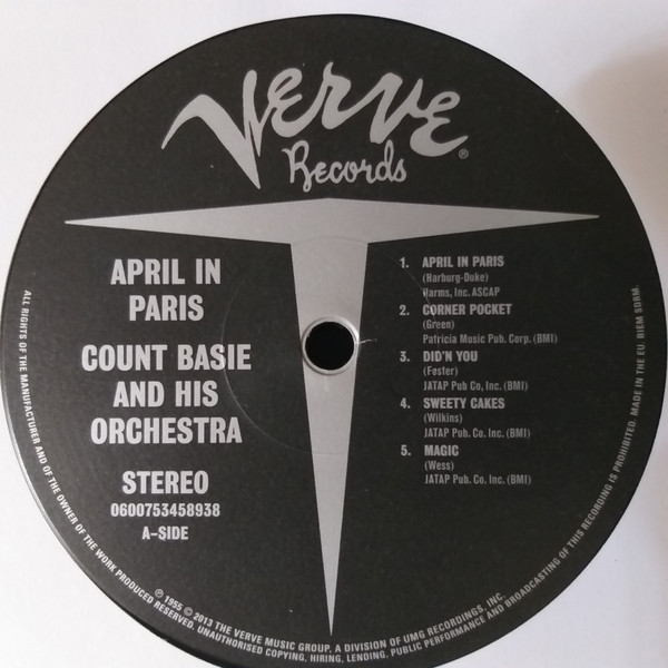 Count Basie Orchestra - April In Paris | Verve Records (MGV-8012) - 4 Count Basie Orchestra - April In Paris | Verve Records (MGV-8012) - 4