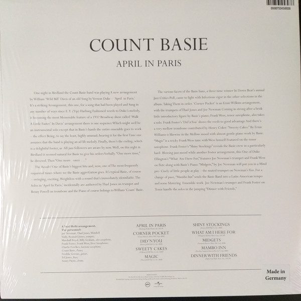 Count Basie Orchestra - April In Paris | Verve Records (MGV-8012) - 3 Count Basie Orchestra - April In Paris | Verve Records (MGV-8012) - 3