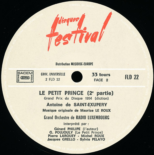 Antoine De Saint-Exupéry - Le Petit Prince | Disques Festival (FLD 22 S) - 3