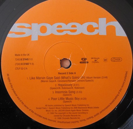 Speech - Speech | Chrysalis (7243 8 37445 1 0) - 3 Speech - Speech | Chrysalis (7243 8 37445 1 0) - 3