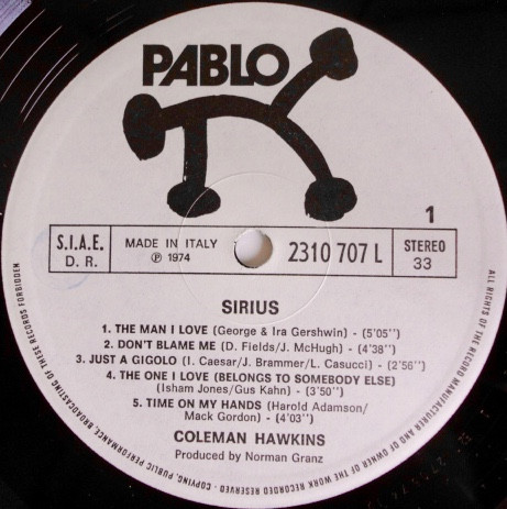 Coleman Hawkins - Sirius | Pablo Records (2310 707 L) - 3