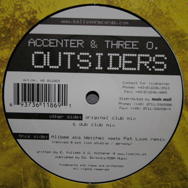 Accenter & Three O - Outsiders | Hot Score Records (HS 011869) - main
