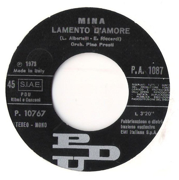 Mina - Lamento D'Amore | PDU (P.A. 1087) - 3