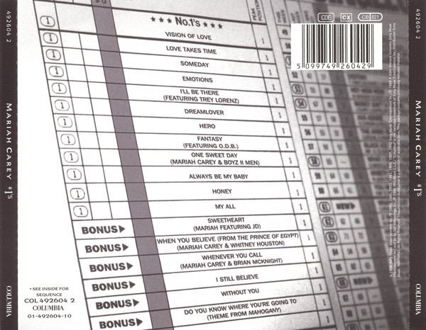 Mariah Carey - #1's | Columbia (COL 492604 2) - 2