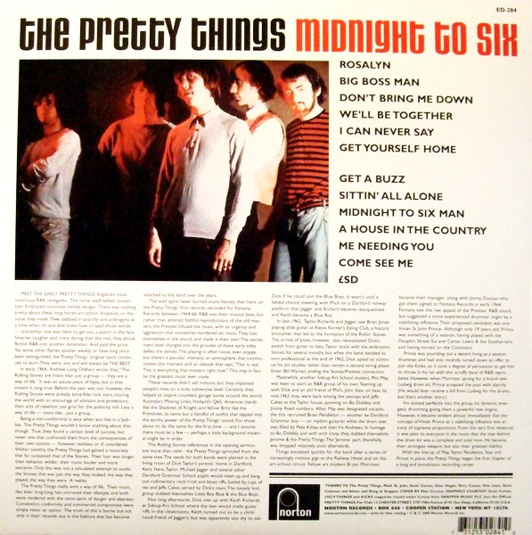The Pretty Things - Midnight To Six | Norton Records (ED-284) - 2