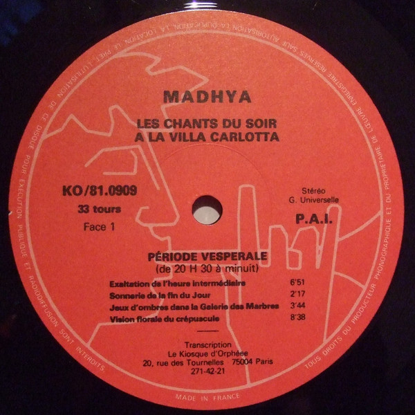 Madhya - Les Chants Du Soir À La Villa Carlotta | Le Kiosque d'Orphée (KO/ 81.0909) - 3