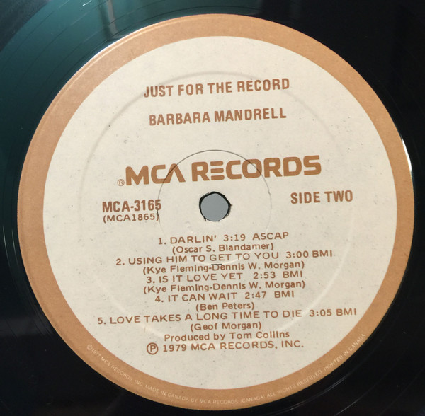 Barbara Mandrell - Just For The Record | MCA Records (MCA-3165) - 4 Barbara Mandrell - Just For The Record | MCA Records (MCA-3165) - 4