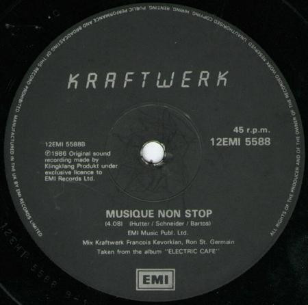 Kraftwerk - Musique Non Stop (12") [Vinyl] | EMI (12 EMI 5588) - 4