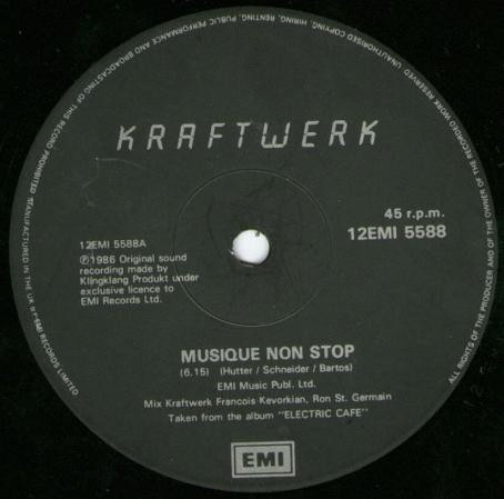 Kraftwerk - Musique Non Stop (12") [Vinyl] | EMI (12 EMI 5588) - 3