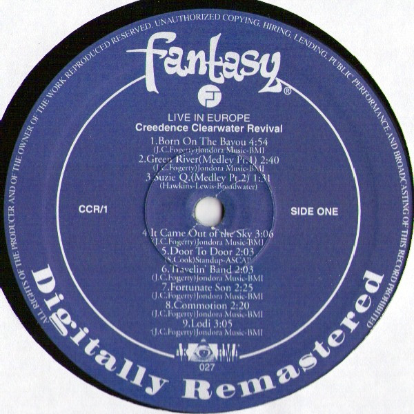 Creedence Clearwater Revival - Live In Europe | Fantasy (CCR/1) - 4 Creedence Clearwater Revival - Live In Europe | Fantasy (CCR/1) - 4