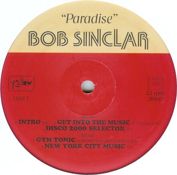 Bob Sinclar - Paradise | Yellow Productions (YP043) - 3