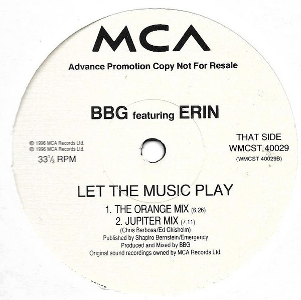 BBG Featuring Erin Lordan - Let The Music Play | MCA Records (WMCST 40029) - 4 BBG Featuring Erin Lordan - Let The Music Play | MCA Records (WMCST 40029) - 4