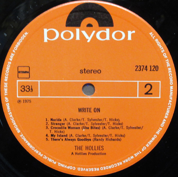 The Hollies - Write On | Polydor (2374 120) - 4 The Hollies - Write On | Polydor (2374 120) - 4