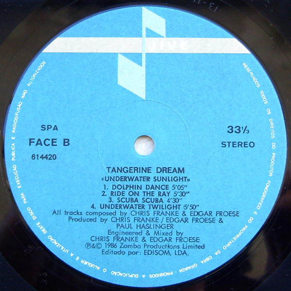 Tangerine Dream - Underwater Sunlight | Jive (614420) - 3