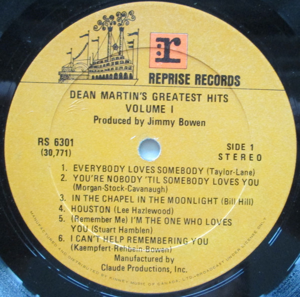 Dean Martin - Dean Martin's Greatest Hits! Vol. 1 | Reprise Records (RS 6301) - 2