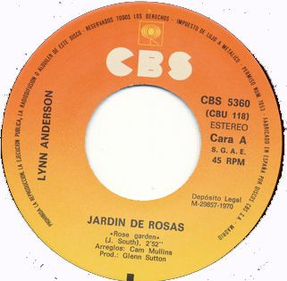 Lynn Anderson - Jardin De Rosas / Nada Entre Nosotros | CBS (5360) - 3