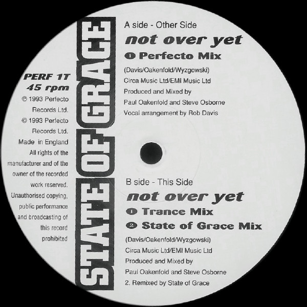 Grace - Not Over Yet | Perfecto London (PERF 1T) - main