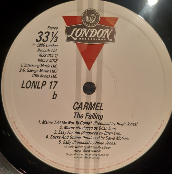 Carmel - The Falling | London Records (LONLP 17) - 3 Carmel - The Falling | London Records (LONLP 17) - 3