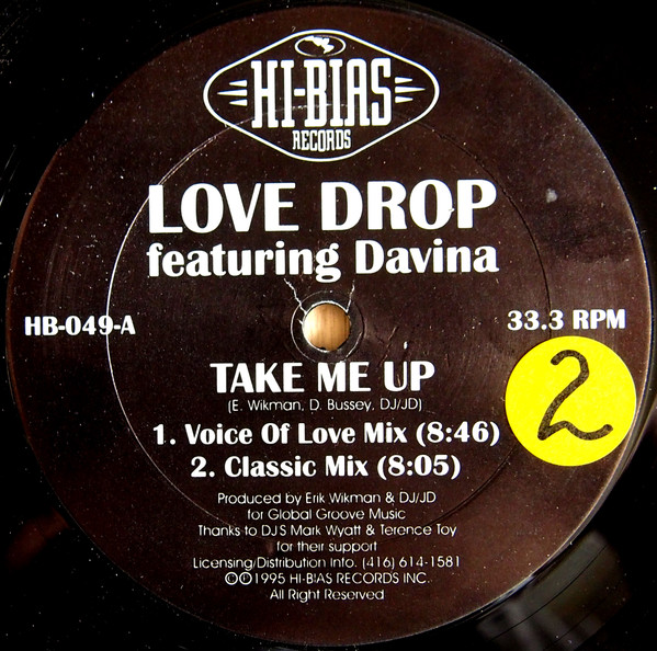Love Drop Featuring Davina - Take Me Up | Hi-Bias Records (HB-049) - 3 Love Drop Featuring Davina - Take Me Up | Hi-Bias Records (HB-049) - 3