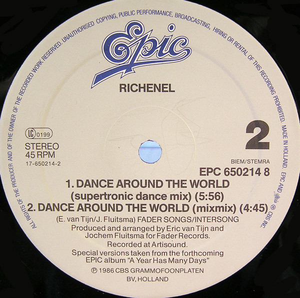 Richenel - Dance Around The World (The Escape House Mix) | Epic (EPC 650214 8) - 3