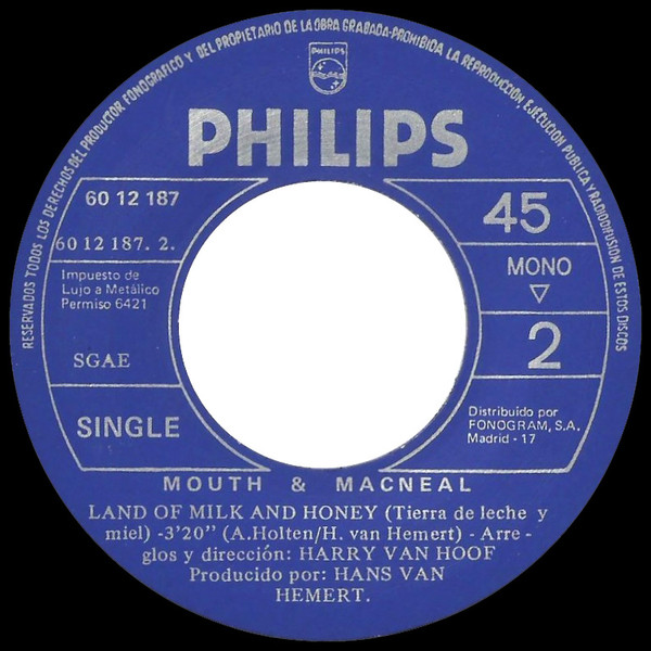 Mouth & MacNeal - How Do You Do? / Land Of Milk And Honey | Philips (60 12 187) - 4