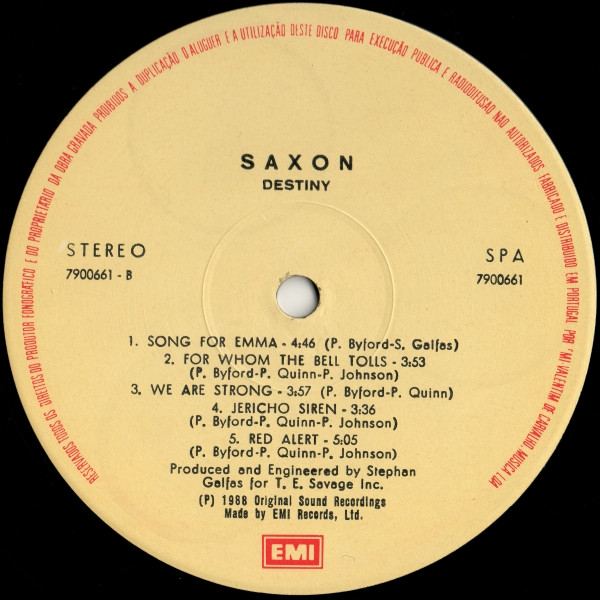 Saxon - Destiny | EMI (79 0066 1) - 4
