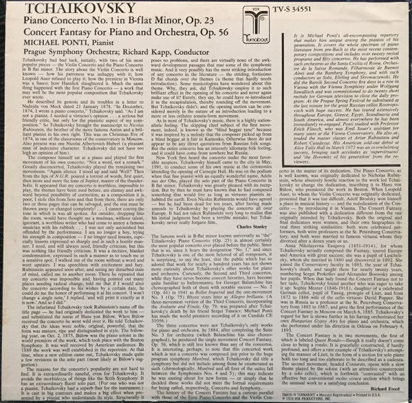 Pyotr Ilyich Tchaikovsky , Michael Ponti , The Prague Symphony Orchestra Conducted By Richard Kapp - Piano Concerto No. 1 / Concert Fantasy For Piano And Orchestra | VOX/Turnabout (TV-S 34551) - 2