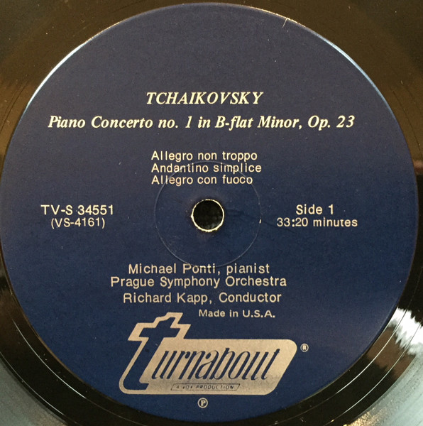 Pyotr Ilyich Tchaikovsky , Michael Ponti , The Prague Symphony Orchestra Conducted By Richard Kapp - Piano Concerto No. 1 / Concert Fantasy For Piano And Orchestra | VOX/Turnabout (TV-S 34551) - 3