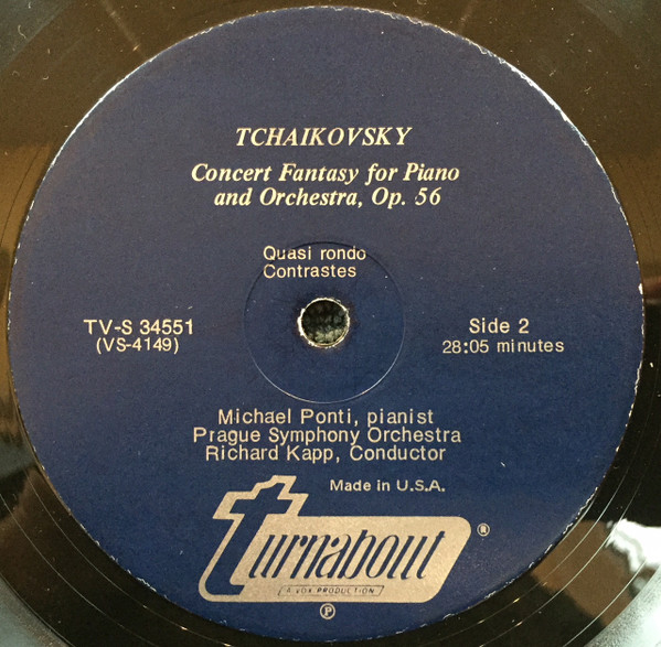 Pyotr Ilyich Tchaikovsky , Michael Ponti , The Prague Symphony Orchestra Conducted By Richard Kapp - Piano Concerto No. 1 / Concert Fantasy For Piano And Orchestra | VOX/Turnabout (TV-S 34551) - 4