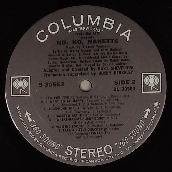 Various - No, No, Nanette (Original Cast Recording) | Columbia Masterworks (S 30563) - 4 Various - No, No, Nanette (Original Cast Recording) | Columbia Masterworks (S 30563) - 4
