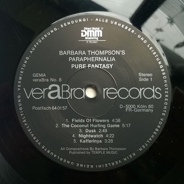 Barbara Thompson's Paraphernalia - Pure Fantasy | veraBra Records (No. 8) - 3