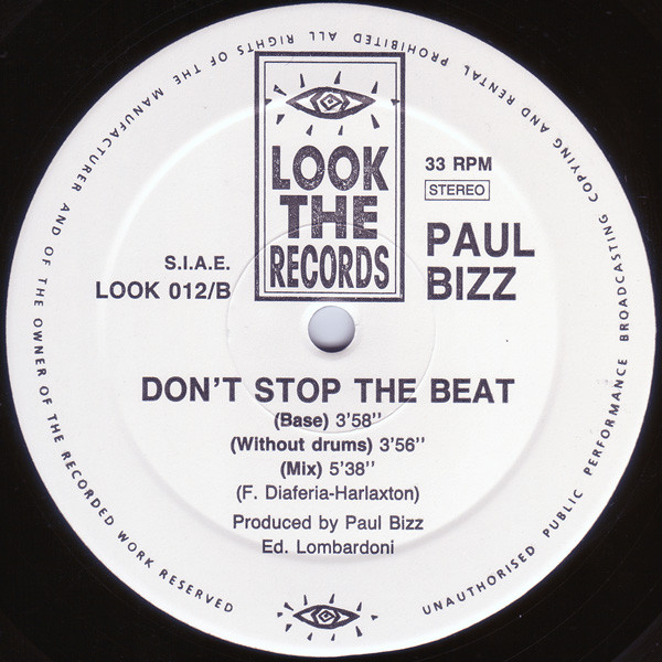 Paul Bizz - Don't Stop The Beat | Look The Records (LOOK 012) - main