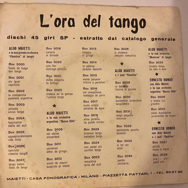 Aldo Maietti - L'Ora Del Tango | Maietti (BOX 3033) - 2
