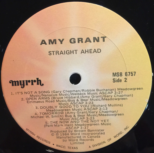 Amy Grant - Straight Ahead | Myrrh (MSB 6757) - 4