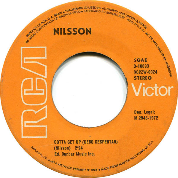 Harry Nilsson - Without You = Si No Estás Tú / Gotta Get Up = Debo Despertar | RCA Victor (3-10693) - 4
