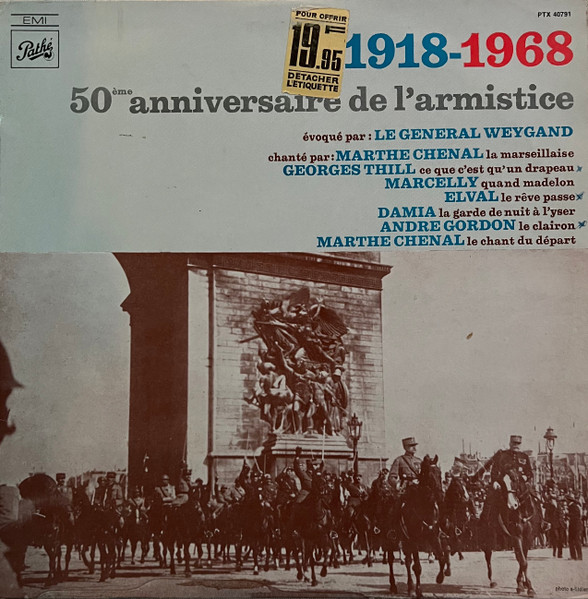 Various - 1918-1968 (50ème Anniversaire De L'armistice) | Pathé (PTX 40791) Various - 1918-1968 (50ème Anniversaire De L'armistice) | Pathé (PTX 40791)