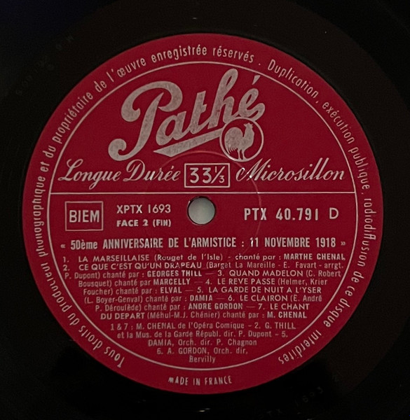 Various - 1918-1968 (50ème Anniversaire De L'armistice) | Pathé (PTX 40791) - 4 Various - 1918-1968 (50ème Anniversaire De L'armistice) | Pathé (PTX 40791) - 4