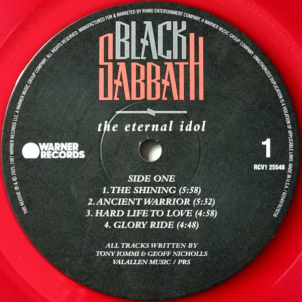 Black Sabbath - The Eternal Idol | Warner Records (RCV1 25548) - 4 Black Sabbath - The Eternal Idol | Warner Records (RCV1 25548) - 4