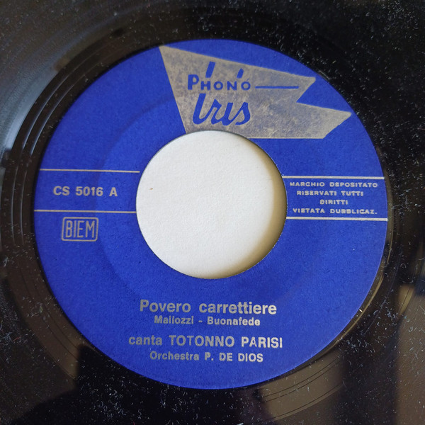 Totonno Parisi - Povero Carrettiere / Guardanno A Luna | Phono Tris (CS 5016) - 3