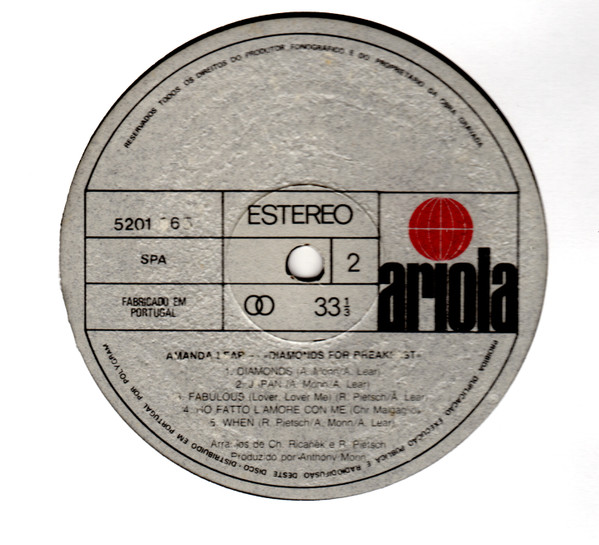Amanda Lear - Diamonds For Breakfast | PolyGram (5201265) - 3
