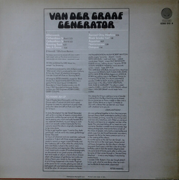 Van Der Graaf Generator - The Aerosol Grey Machine | Vertigo (6360 510 A) - 2 Van Der Graaf Generator - The Aerosol Grey Machine | Vertigo (6360 510 A) - 2