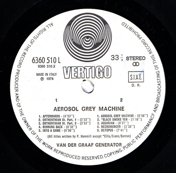 Van Der Graaf Generator - The Aerosol Grey Machine | Vertigo (6360 510 A) - 4 Van Der Graaf Generator - The Aerosol Grey Machine | Vertigo (6360 510 A) - 4