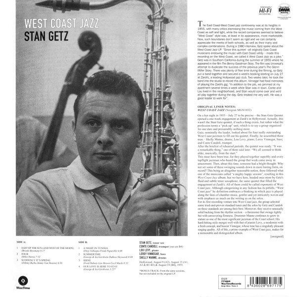 Stan Getz - West Coast Jazz | WaxTime (771684) - 3
