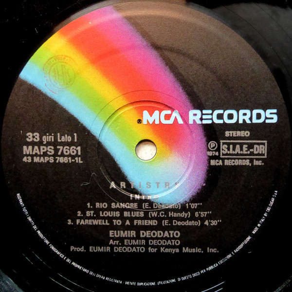 Eumir Deodato - Artistry | MCA Records (MAPS 7661) - 4