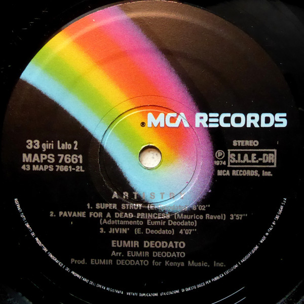 Eumir Deodato - Artistry | MCA Records (MAPS 7661) - 3