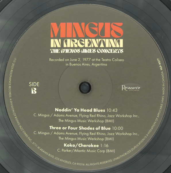 Charles Mingus - In Argentina (The Buenos Aires Concerts) | Resonance Records (HLP-9077) - 5 Charles Mingus - In Argentina (The Buenos Aires Concerts) | Resonance Records (HLP-9077) - 5