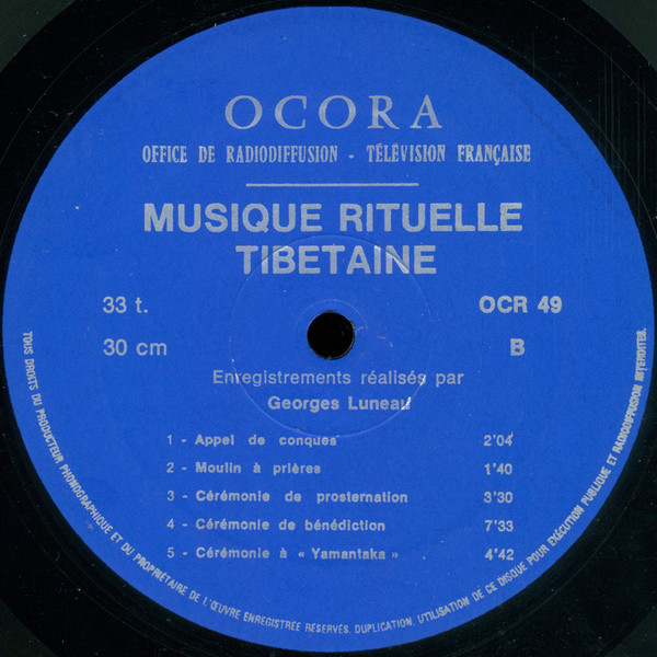 Georges Luneau - Musique Rituelle Tibétaine | Ocora (OCR 49) - 4 Georges Luneau - Musique Rituelle Tibétaine | Ocora (OCR 49) - 4