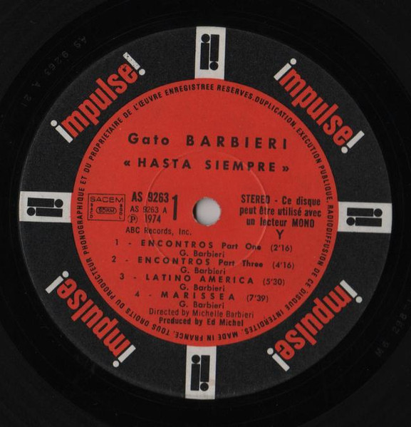 Gato Barbieri - Chapter Two: Hasta Siempre | Impulse! (AS 9263) - 2 Gato Barbieri - Chapter Two: Hasta Siempre | Impulse! (AS 9263) - 2
